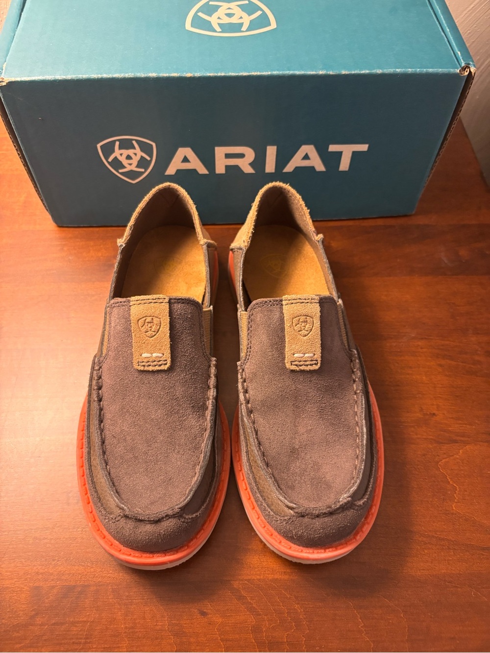 Ariat Kid’s Brown Suede Slip-On Loafers